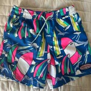 Vineyard Vines Kids Blue Sailboat Swim Trunks